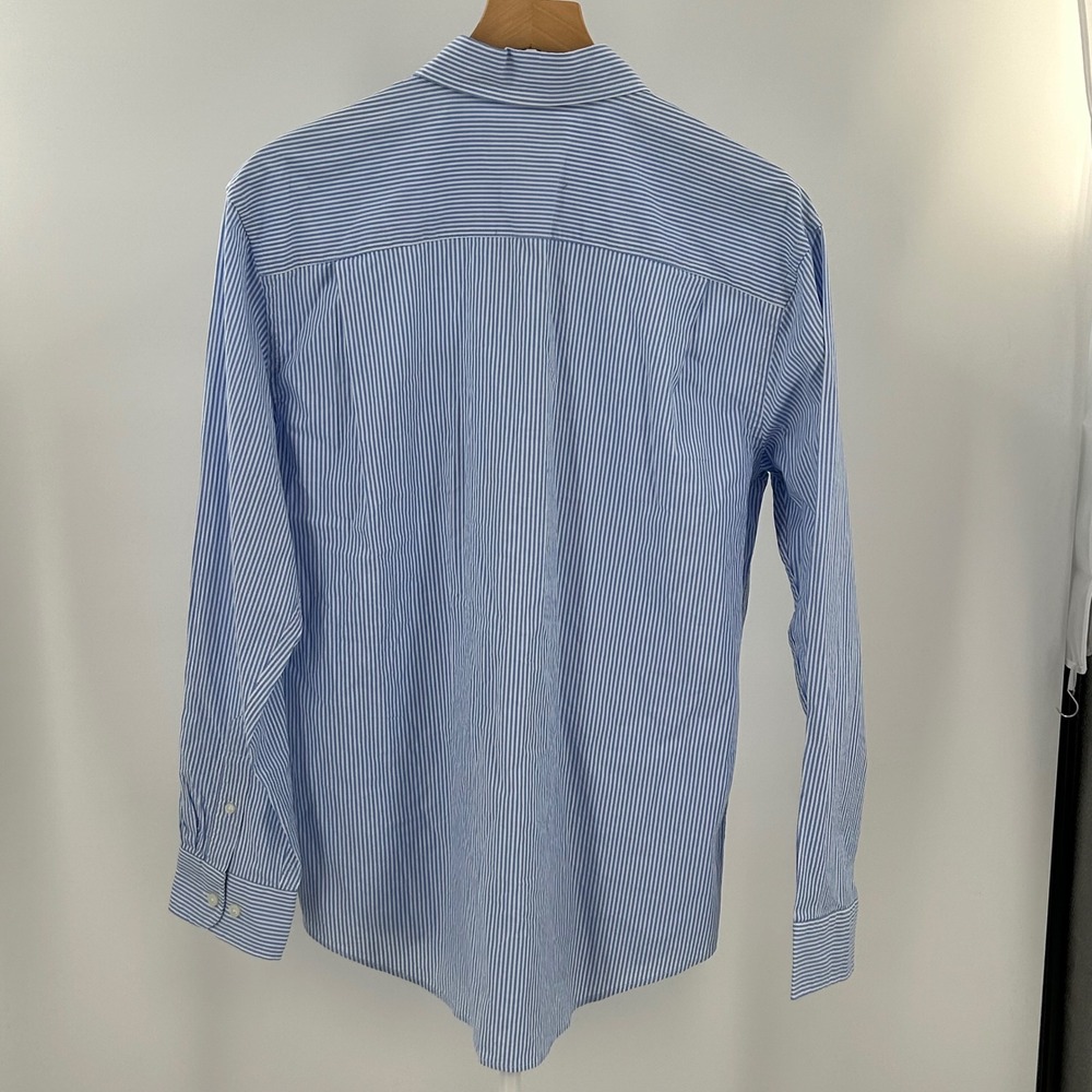 Crown & Ivy Mens Motion Flex Classic Fit Striped Button Down Shirt Blue Sail M - Picture 6 of 10